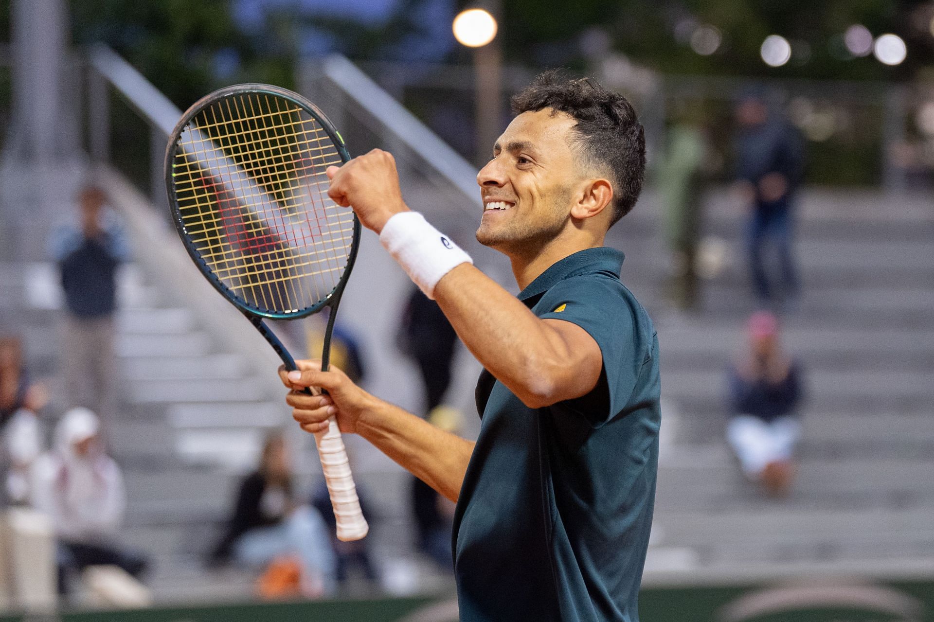 Emilio Nava celebrates after picking up 2nd Major-level win in Paris | Image Source: Getty